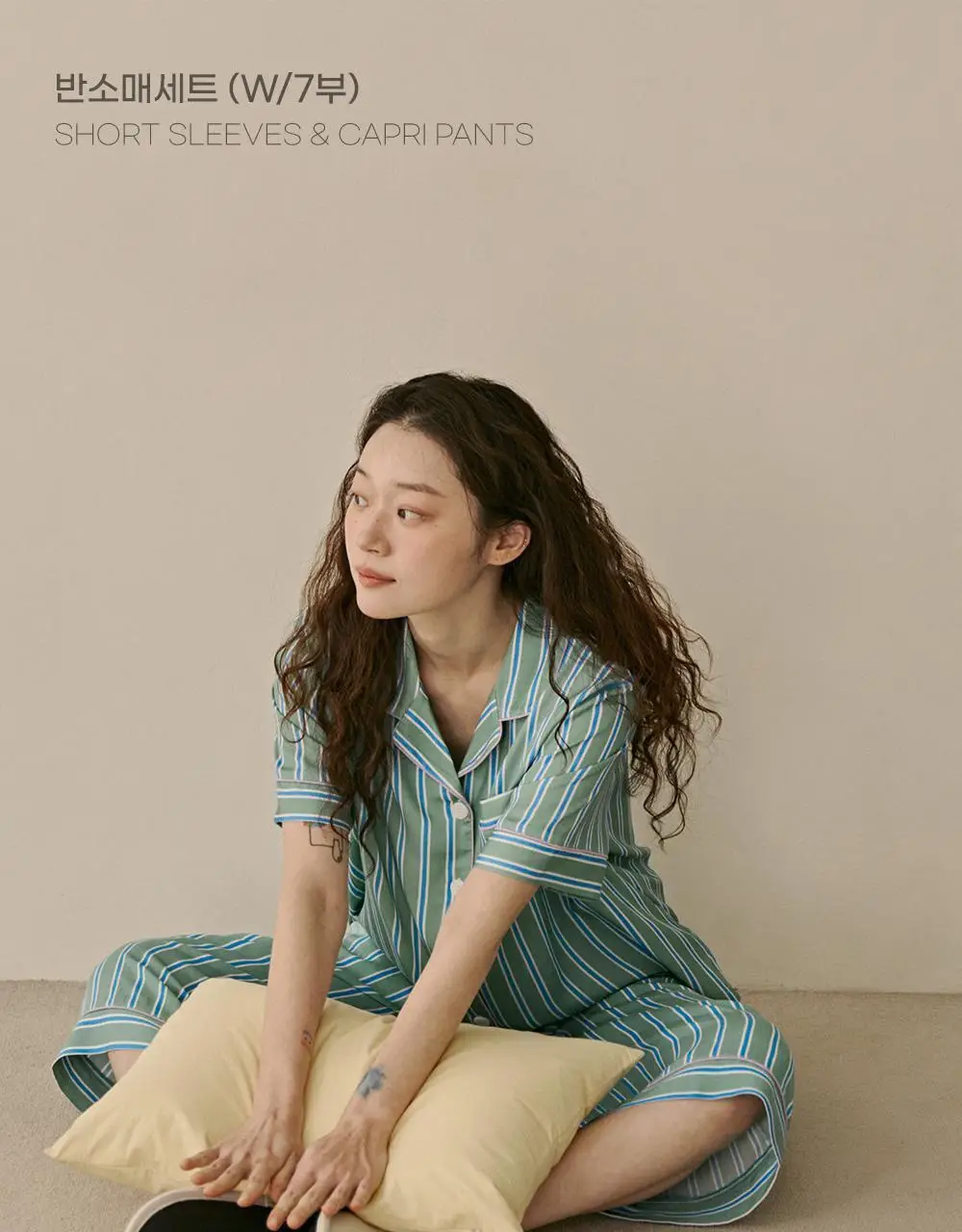 보웰 [BWTZ] 데이오프 비스코스 100% 파자마 반소매세트 그린스트라이프 3종 상세페이지 19